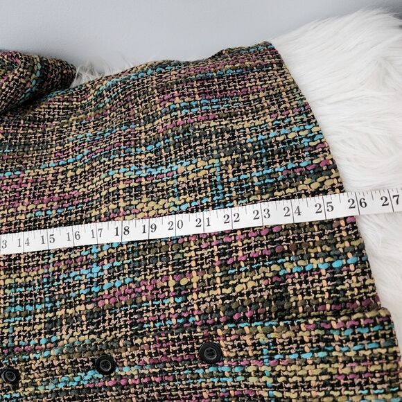 Bon Worth vintage blazer petite medium women's button front multicolor - Picture 8 of 8